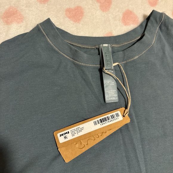 Skims cotton jersey long sleeve kyanite Size small New with tag - Picture 2 of 3